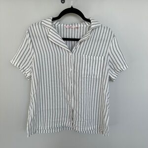la Vie en Rose Striped Button-Down Top (M)